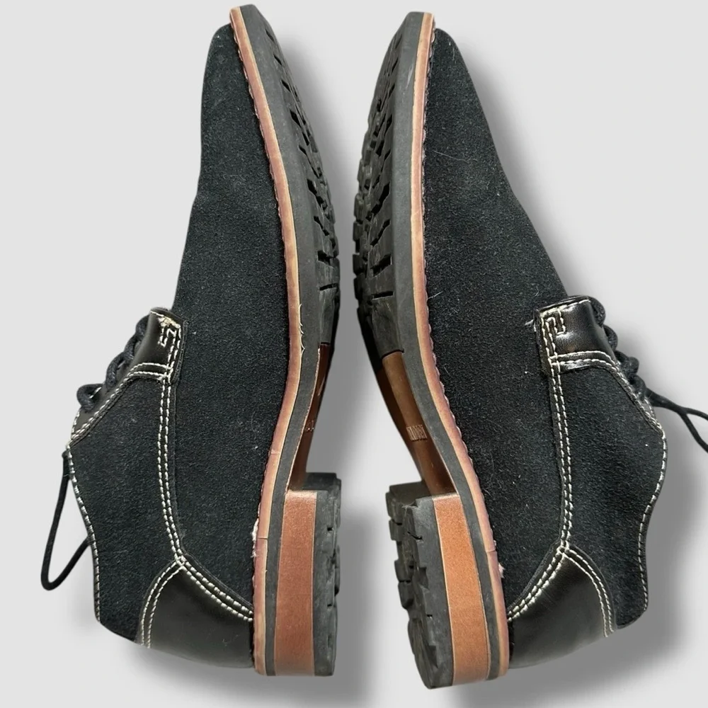 Steve Madden Bfold Oxfords Little Boy 1 Lace Up Faux Suede Black Dress Shoes
